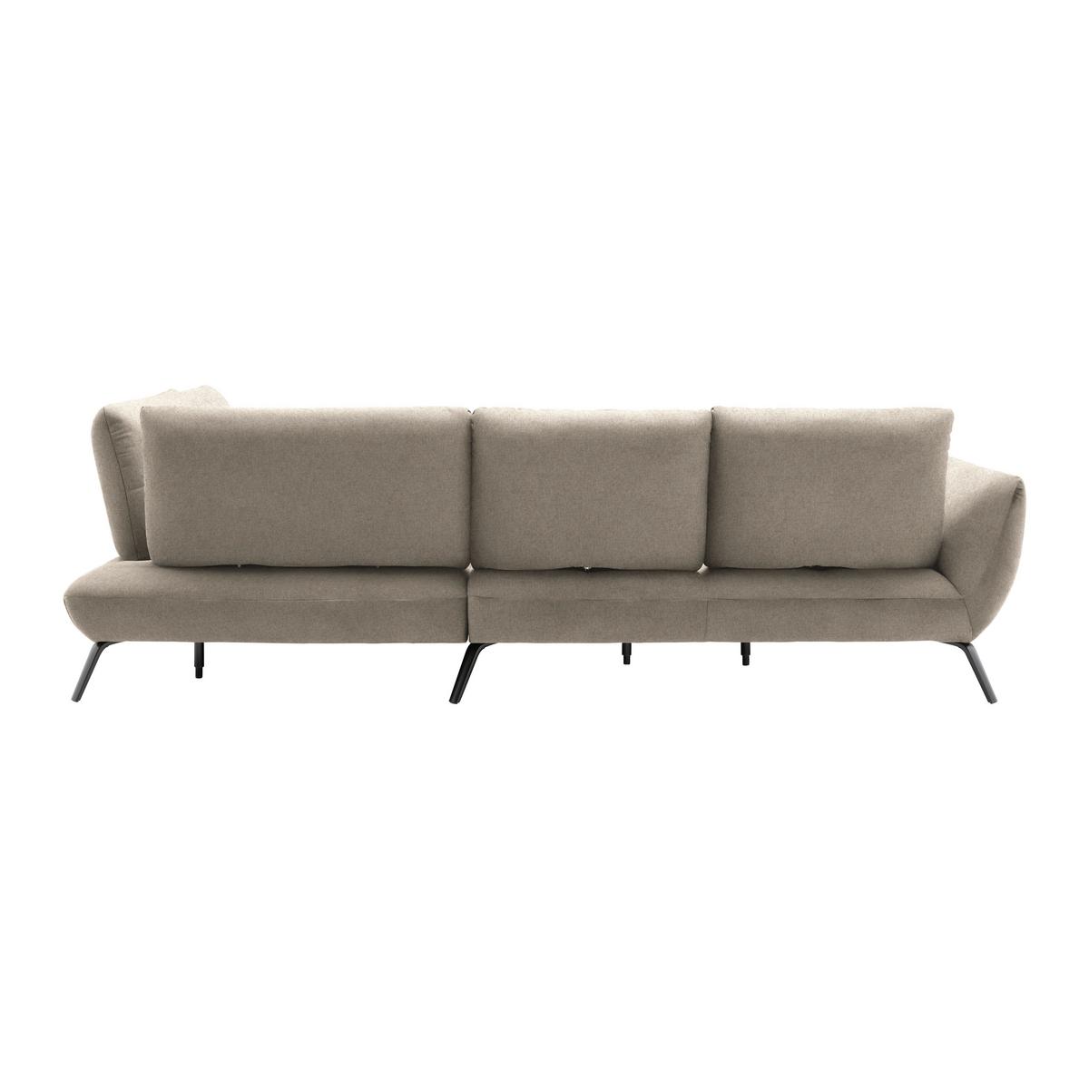 Rohová sedačka TRENDY, pravá, écru - čierna/écru, Modern, kov/kompozitné drevo (310/93/250cm) - Premium Living
