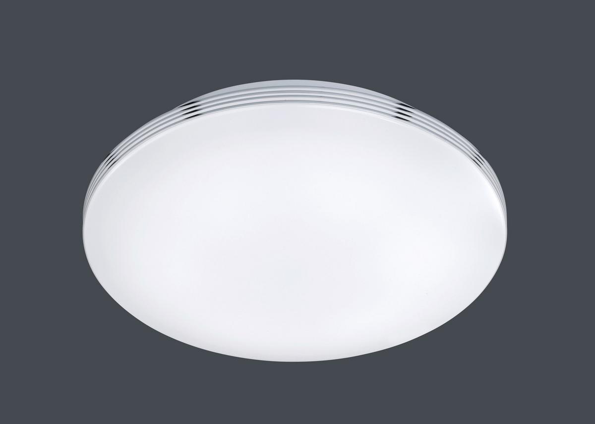 Bad-deckenleuchte Apart Ip44 Weiß/chromfarben Ø 41 Cm - Chromfarben/Weiß, Design, Kunststoff/Metall (41,0/10cm) - Trio Leuchten