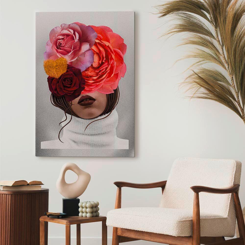 Leinwandbild Braun Pink B: 40 cm - Pink/Braun, Basics, Holzwerkstoff/Textil (40/60/1.2cm) - artgeist