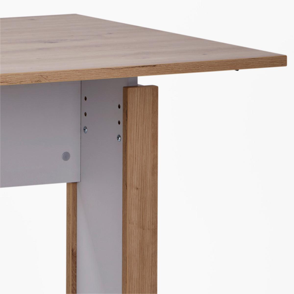 Schreibtisch mit Kabeldurchlass B:100cm H:71,5-80cm Kontor K9 - Schwarz/Grau, MODERN, Holzwerkstoff/Metall (100/71,5-80/80cm)