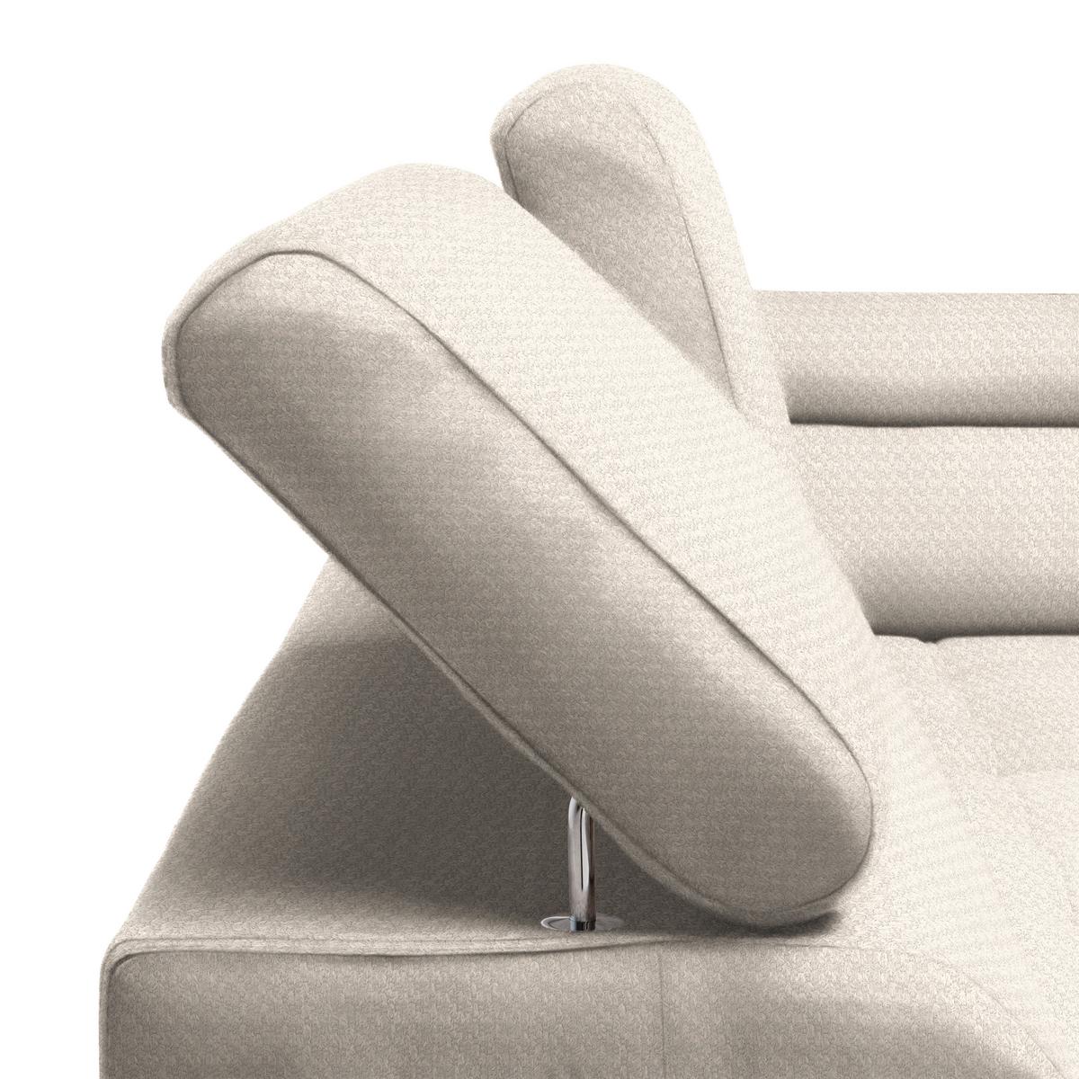 Rohová sedačka GRINALDI, pravá, perleťová - černá/perleť, Moderní, textil/plast (283/206cm) - Premium Living