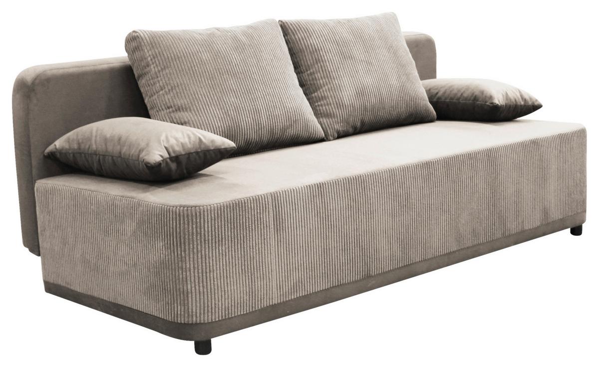 Schlafsofa Stella Braun B: 197 cm - Schwarz/Braun, Design, Textil (197/90/83cm) - MID.YOU