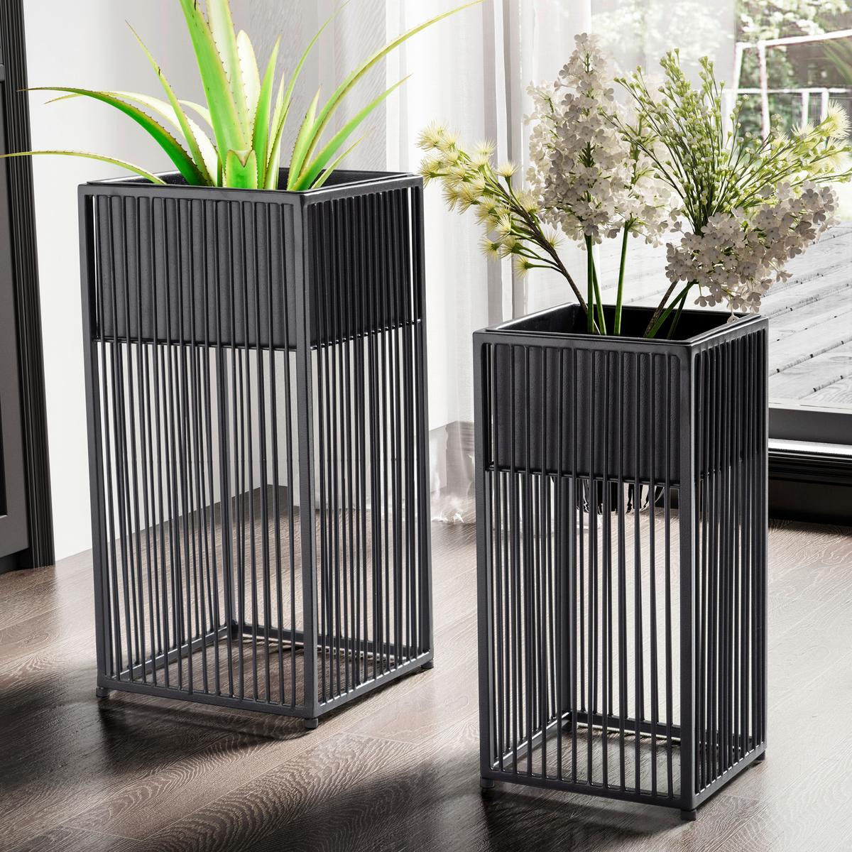 Sada obalov na kvetináč - čierna, Design, kov - MID.YOU