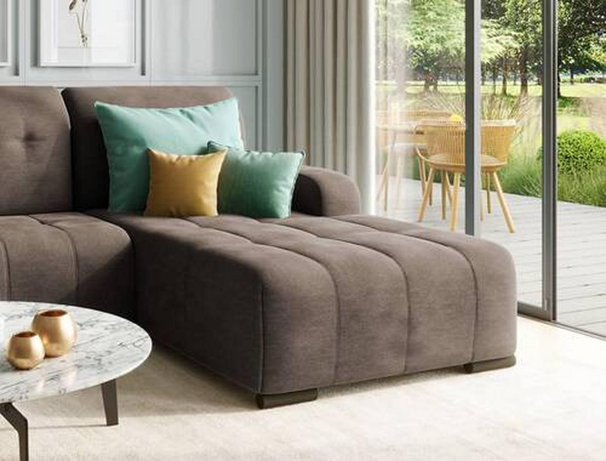Ecksofa mit Schlaffunktion Vicari Dunkelbraun 185x292 cm - Dunkelbraun/Schwarz, MODERN, Textil (185/292cm) - Livetastic