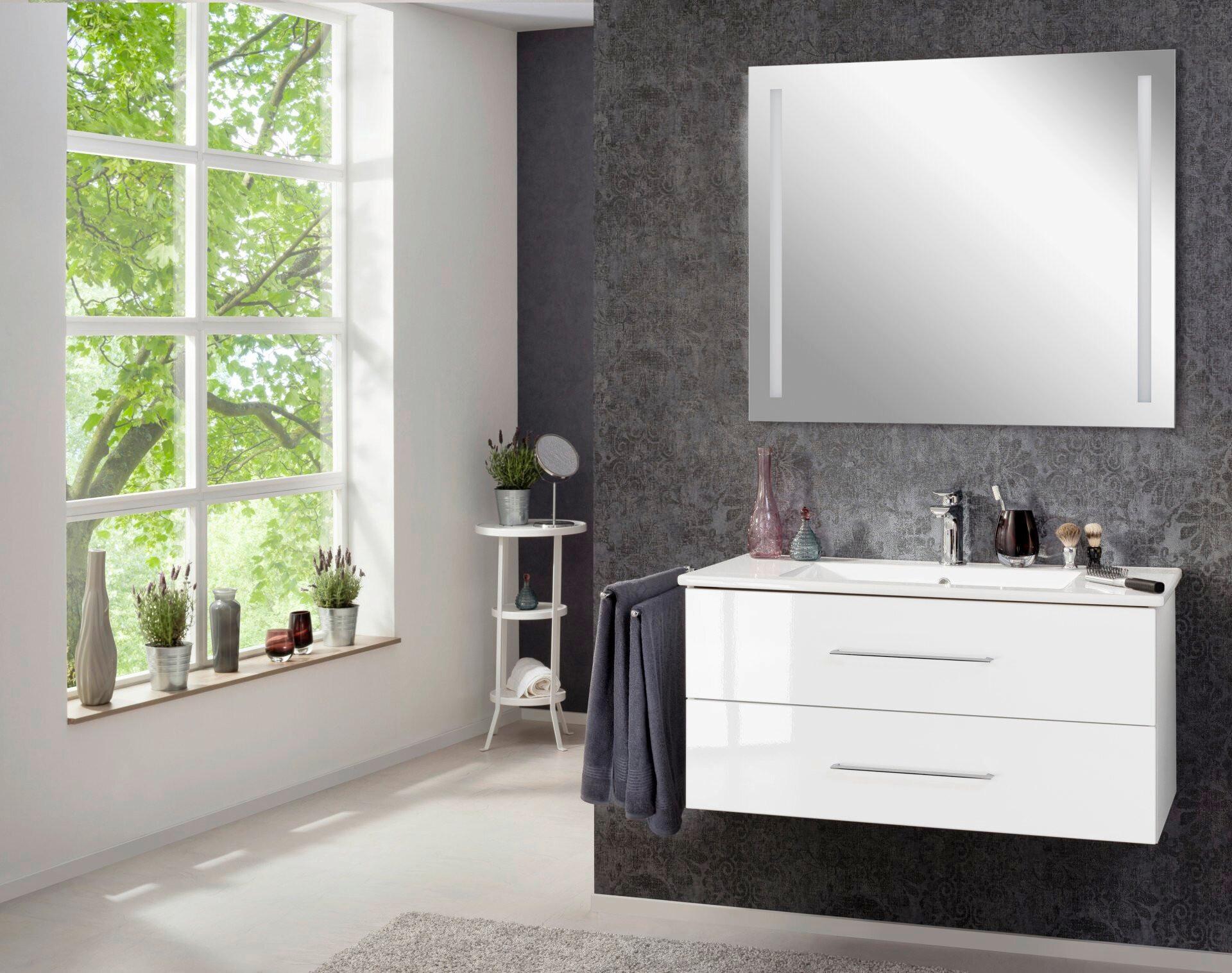 Badezimmer B.Perfekt Weiß 3-Teilig - Weiß Hochglanz/Weiß, Basics, Keramik/Holzwerkstoff (103cm) - MID.YOU