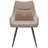 Armlehnstuhl Dali Beige B: 60 Cm - Beige/Schwarz, Basics, Textil/Metall (60/86/55cm) - Livetastic