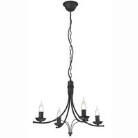 Kronleuchter Lucy Schwarz Hochglanz B: 58cm - Schwarz Hochglanz, KONVENTIONELL, Metall (100/58/100cm)