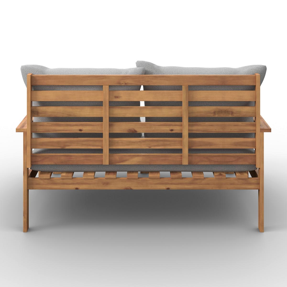 ZÁHRADNÁ POSTEĽ PIA - farba akácie/sivá, Modern, drevo/textil (138cm) - Bessagi Garden