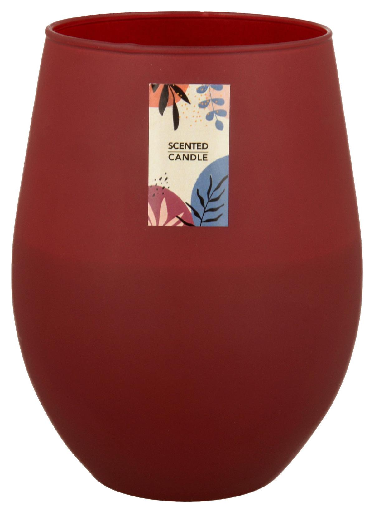 Svíčka ve skle Candela - šedá/ostružinová, sklo (7,6/12,5cm) - Modern Living