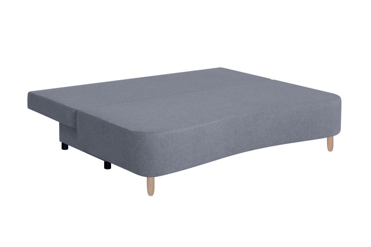 Schlafsofa mit Bettkasten Lara Grau - Dunkelgrau/Buchefarben, Design, Holzwerkstoff/Textil (193/86/85cm) - P & B