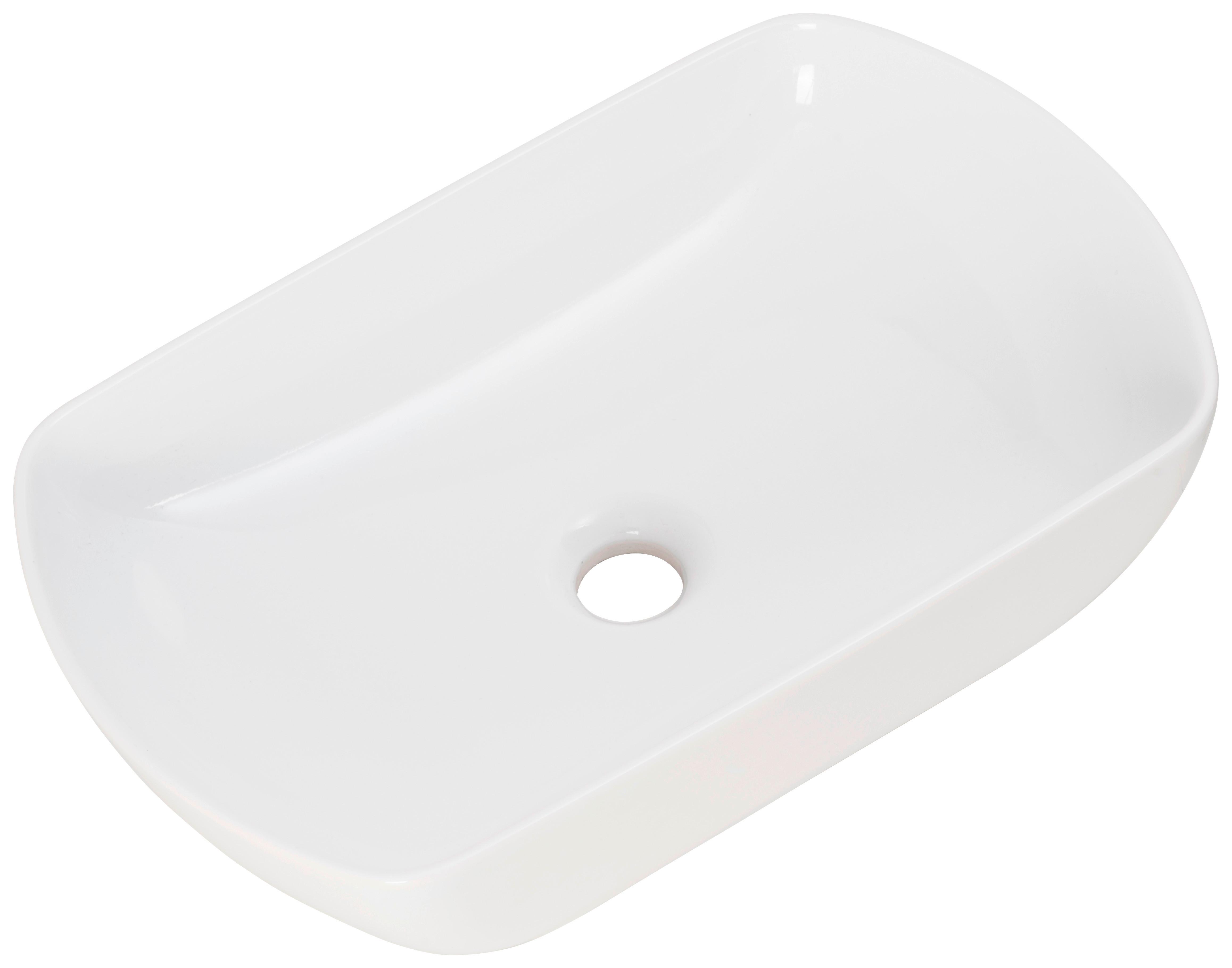 Aufsatzwaschbecken New York Bht: 50x12,5x31,5 Cm Weiß - Weiß, MODERN, Keramik (50/12,5/31,5cm) - MID.YOU