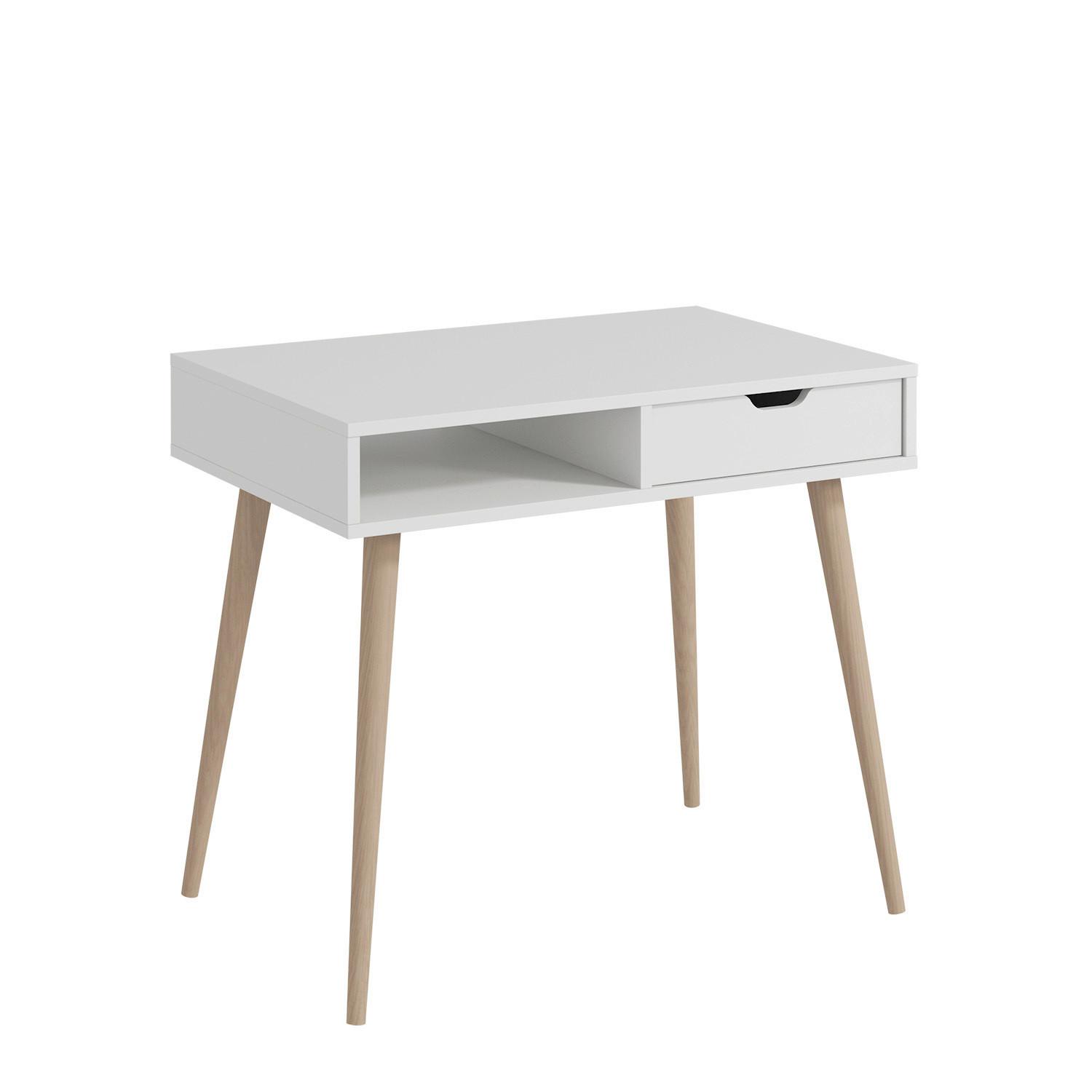 Schreibtisch Offer Weiß L: 90cm - Eichefarben/Weiß, Design, Holzwerkstoff (90/60/80cm) - Livetastic