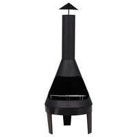 Feuerstelle Marongo - Schwarz, KONVENTIONELL, Metall (55/152/55cm) - Gardenson