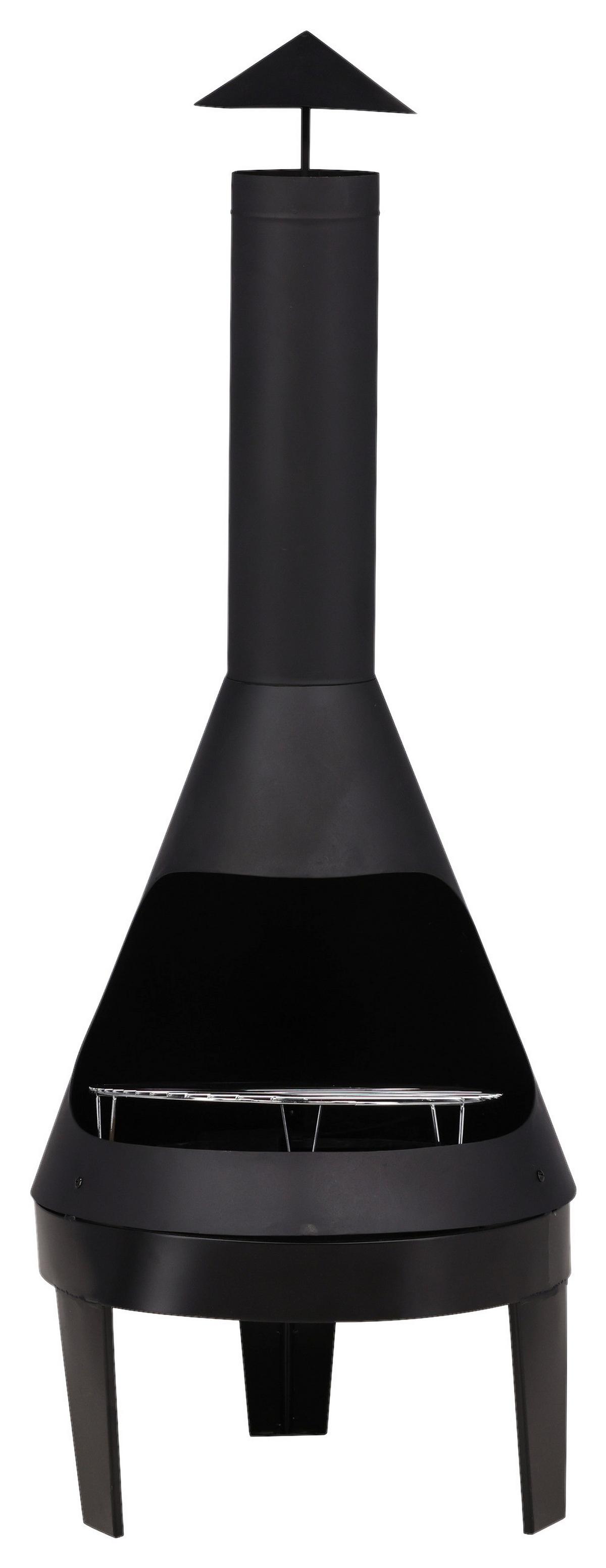 Feuerstelle Marongo - Schwarz, KONVENTIONELL, Metall (55/152/55cm) - Gardenson