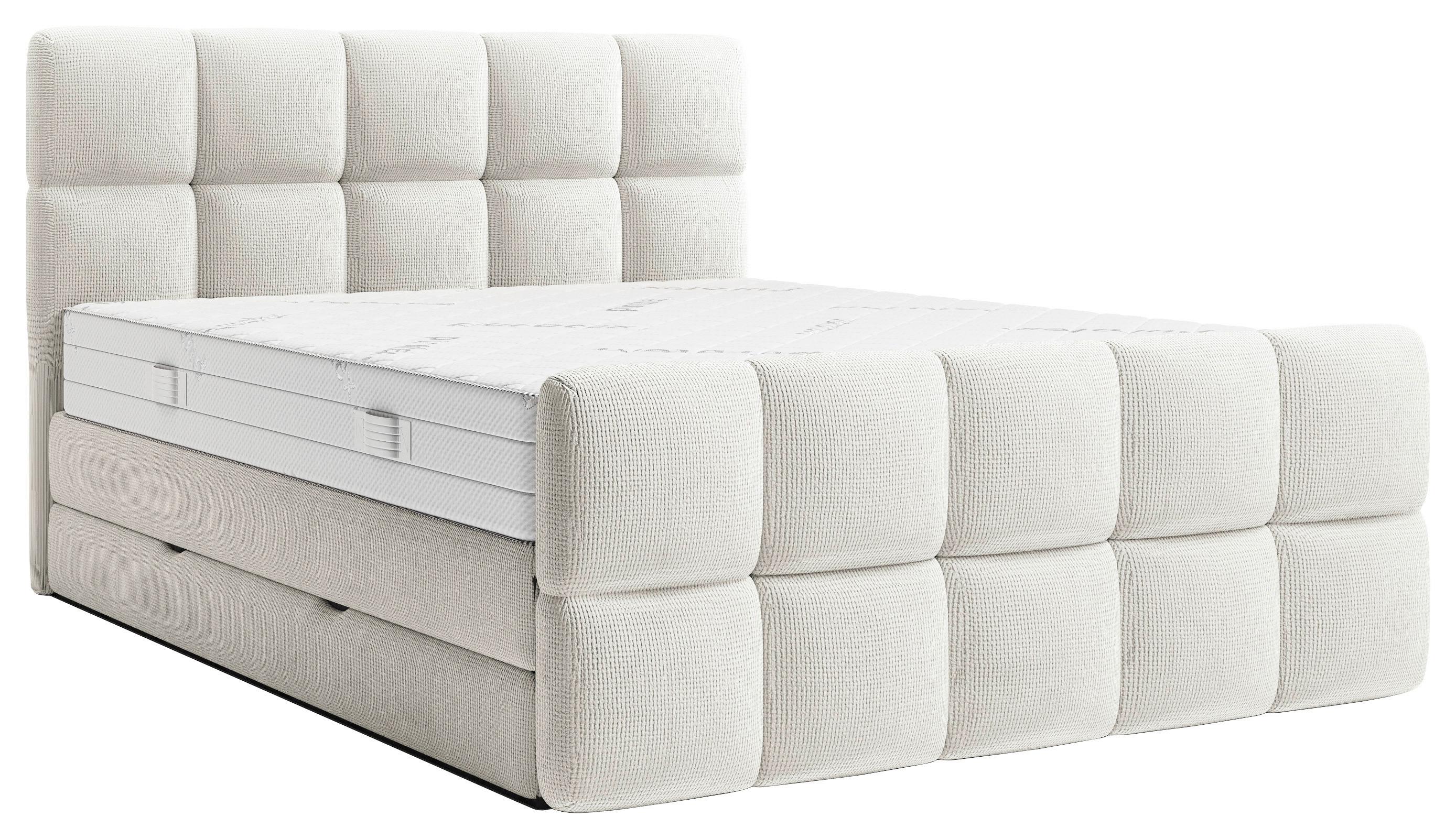 Boxspringbett Toni mit Bettkasten 180x200 cm - Schwarz/Weiß, KONVENTIONELL, Holz/Holzwerkstoff (180/200cm)