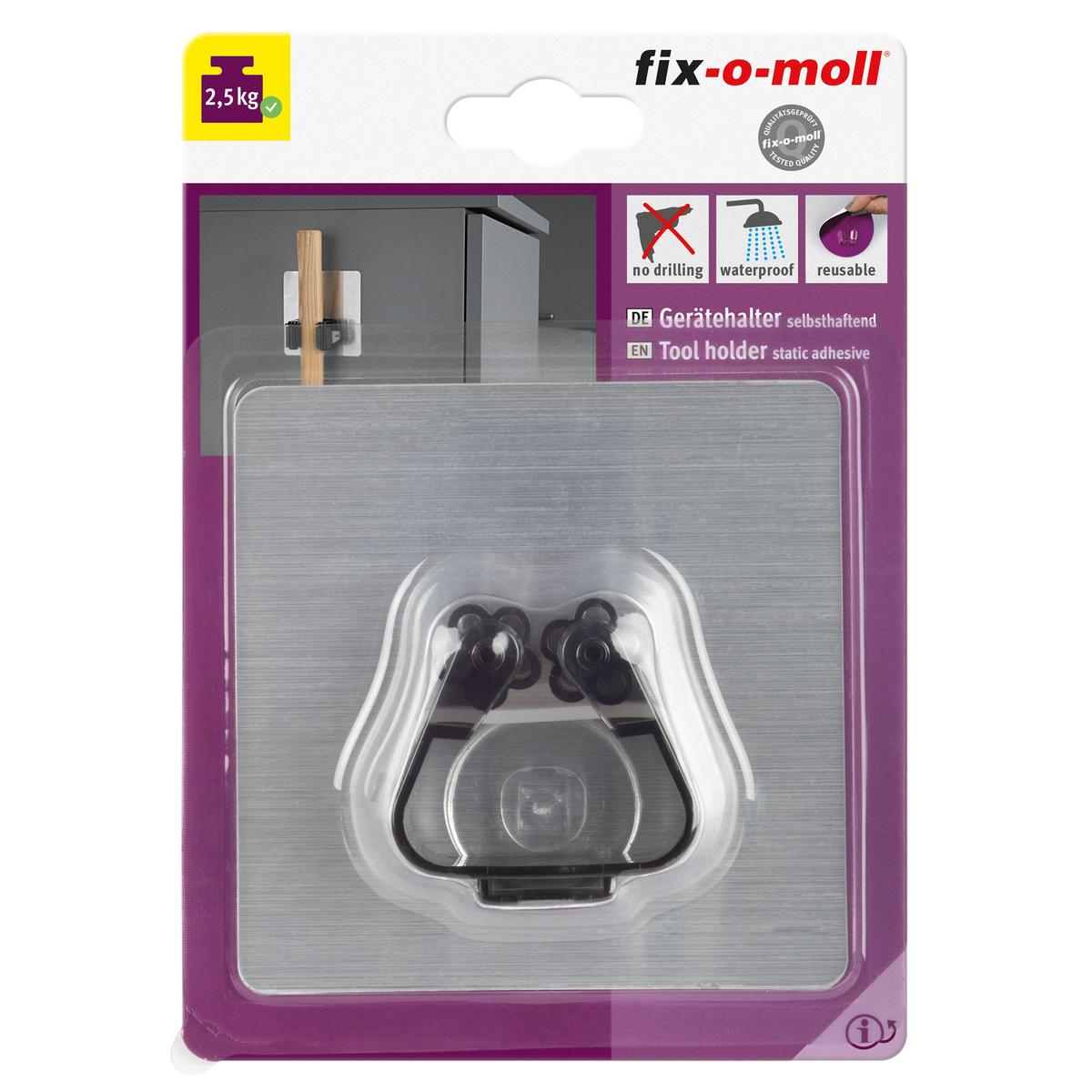 Gerätehalter Fix-O-Moll Kunststoff Wandmontage - Alufarben, Kunststoff (3,4/12/17cm) - Suki