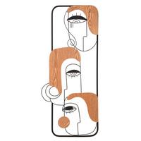 Wanddeko Picassy Naturfarben, Schwarz B: 38 cm - Schwarz/Naturfarben, Basics, Holzwerkstoff/Metall (38/89.5/2cm)