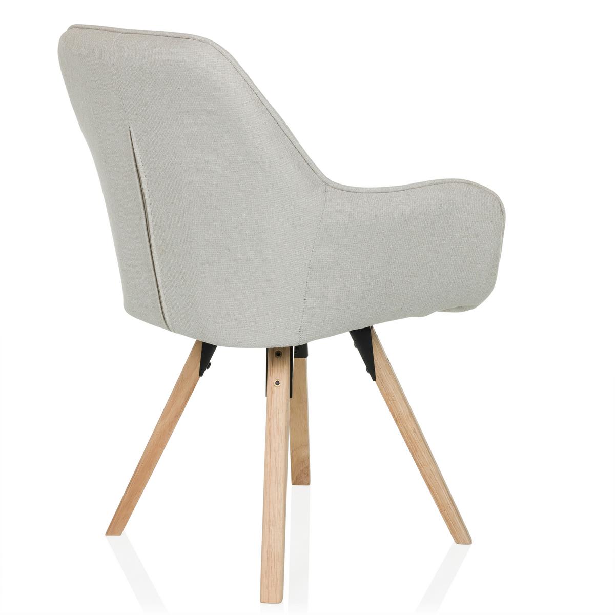 Armlehnstuhl Scandi Ted Creme B: 56 cm - Buchefarben/Creme, MODERN, Holz/Textil (56/84/62cm) - MID.YOU