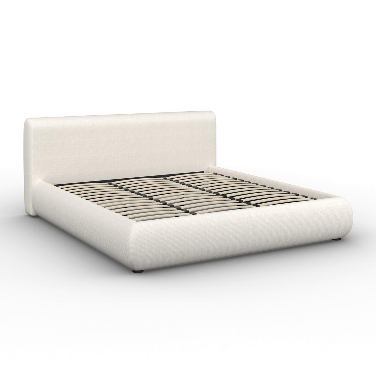 Čalouněná postel FLORA 180x200 cm, krémová - černá/krémová, Moderní, kov/dřevo (180/200cm) - Bessagi Home