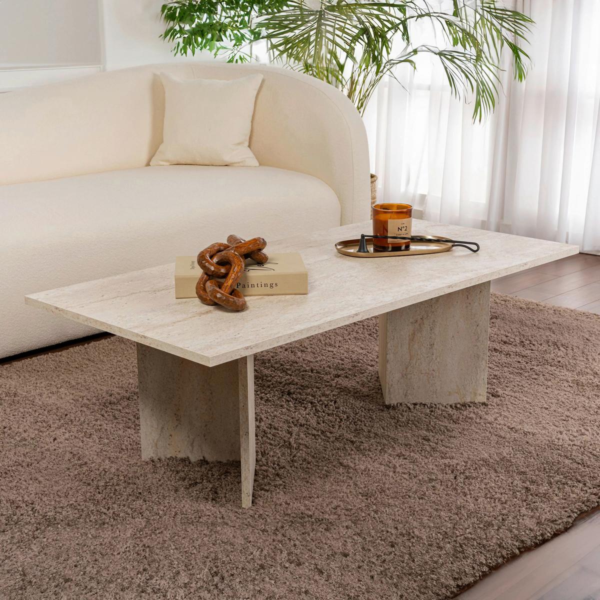 COUCHTISCH Sabin Elfenbein B: 119cm - Elfenbein, Design, Holzwerkstoff (119/40/60cm) - MID.YOU