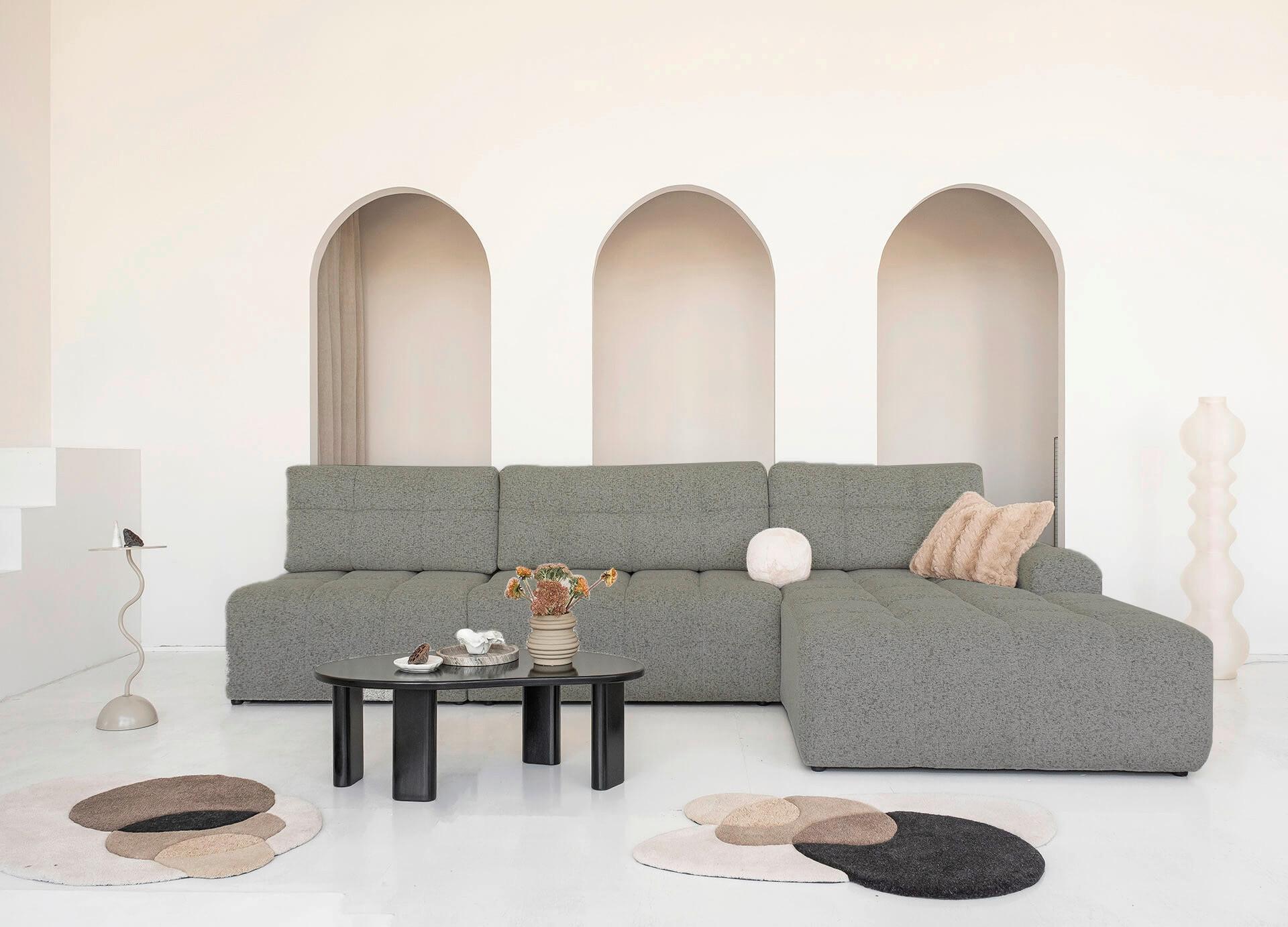 Ecksofa Lulu Grau S: 338x184cm - Schwarz/Grau, Design, Textil (338/184cm) - MID.YOU