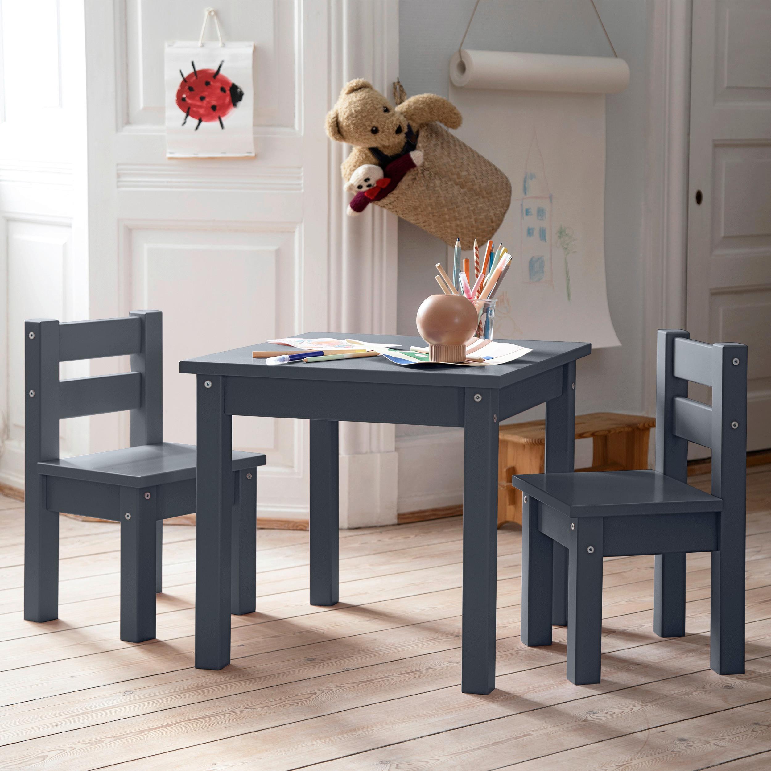 Kindersitzgruppe Bunde Mads Dunkelgrau - Dunkelgrau, MODERN, Holz - MID.YOU