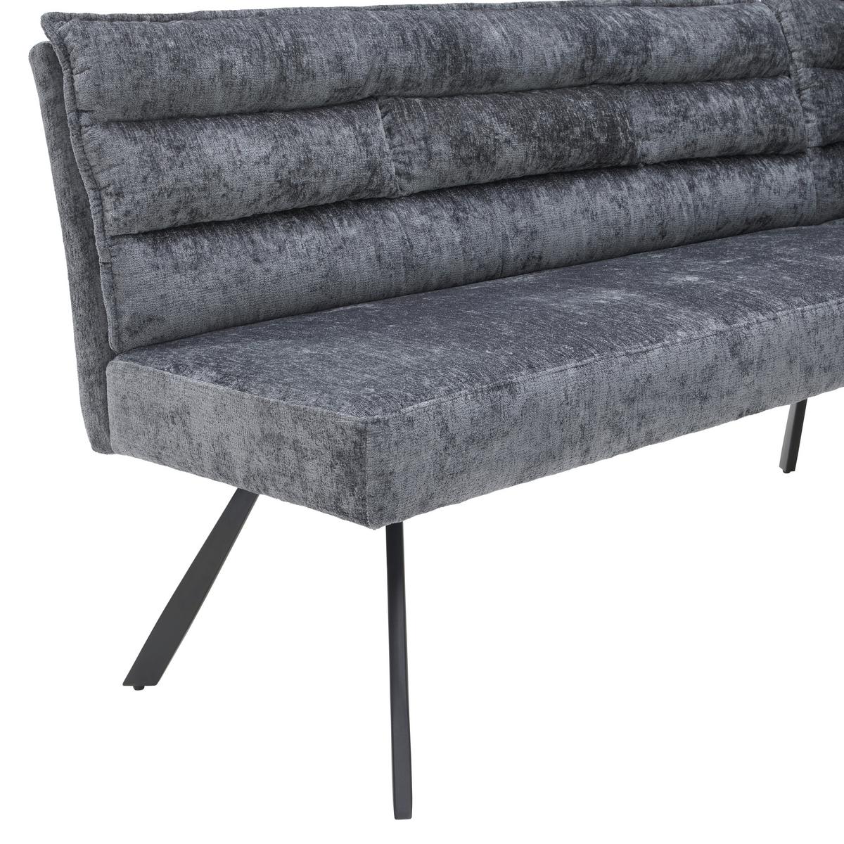 Eckbank  YURi Grau, Schenkel: 176x214 cm - Schwarz/Grau, LIFESTYLE, Textil/Metall (176-214/68/88cm) - Livetastic