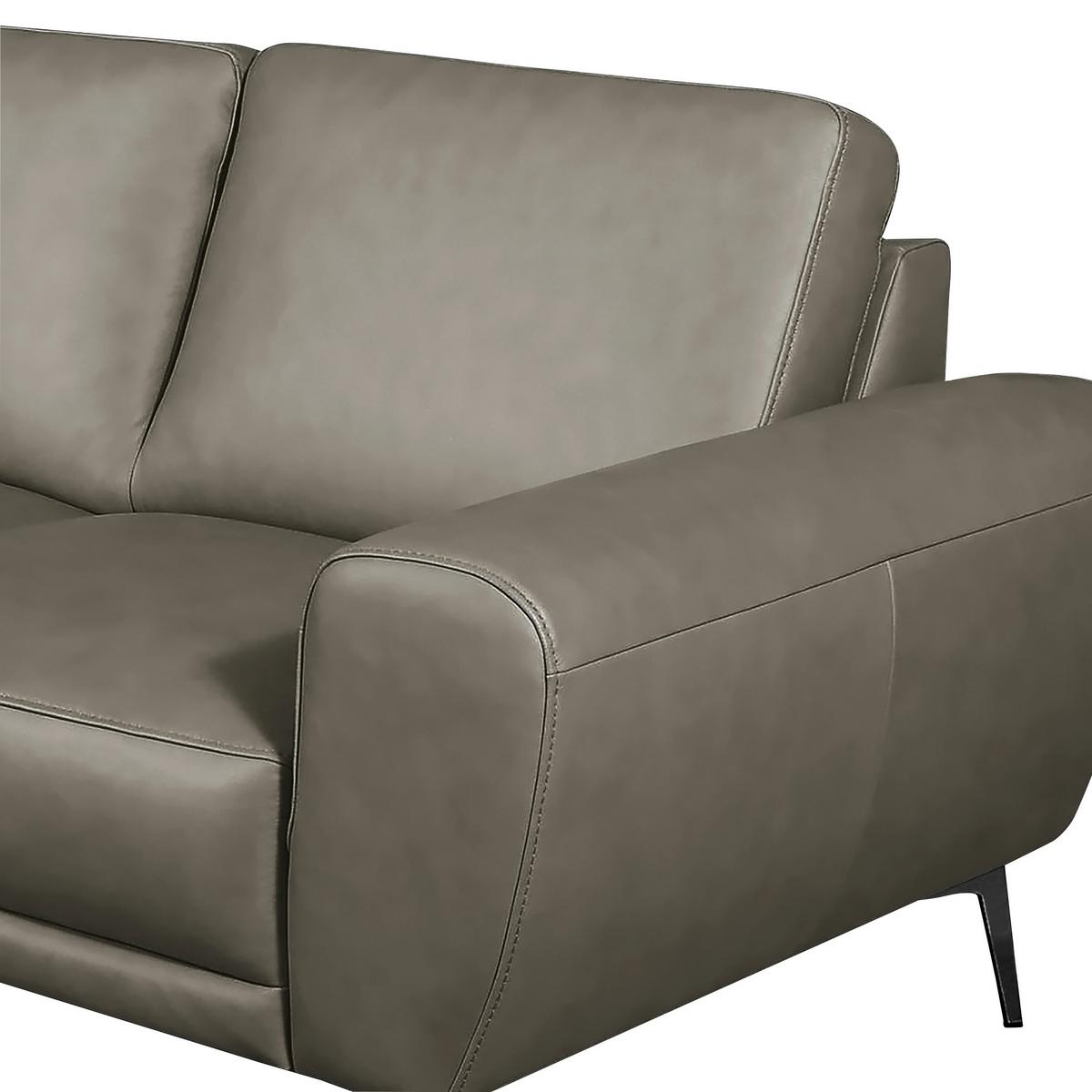 2-Sitzer-Sofa Spring, Grau B: 177 cm - Schwarz/Grau, Design, Leder (177/85/92cm) - Livetastic