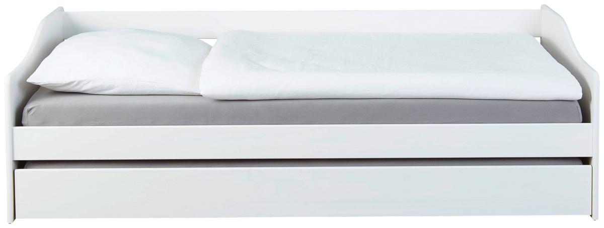 Ausziehbett Leonie Modell 23 - Weiß/Naturfarben, MODERN, Holz (90/190cm) - MID.YOU