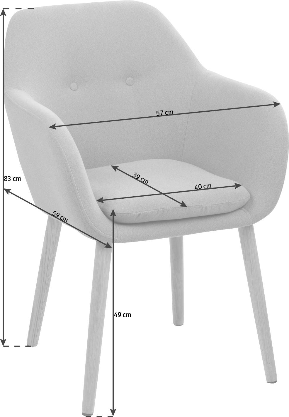Židel S Podroučkami Emilia - barvy dubu/světle modrá, Konvenční, dřevo/textil (57/83/59cm) - Carryhome