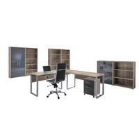 Büro Office Edition Eiche Dekor/Anthrazit - Anthrazit Hochglanz/Sonoma Eiche, MODERN, Holzwerkstoff - MID.YOU