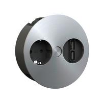 Steckdosenelement Twist 1-Fach - Edelstahlfarben, MODERN, Metall (11,5/4,25cm)