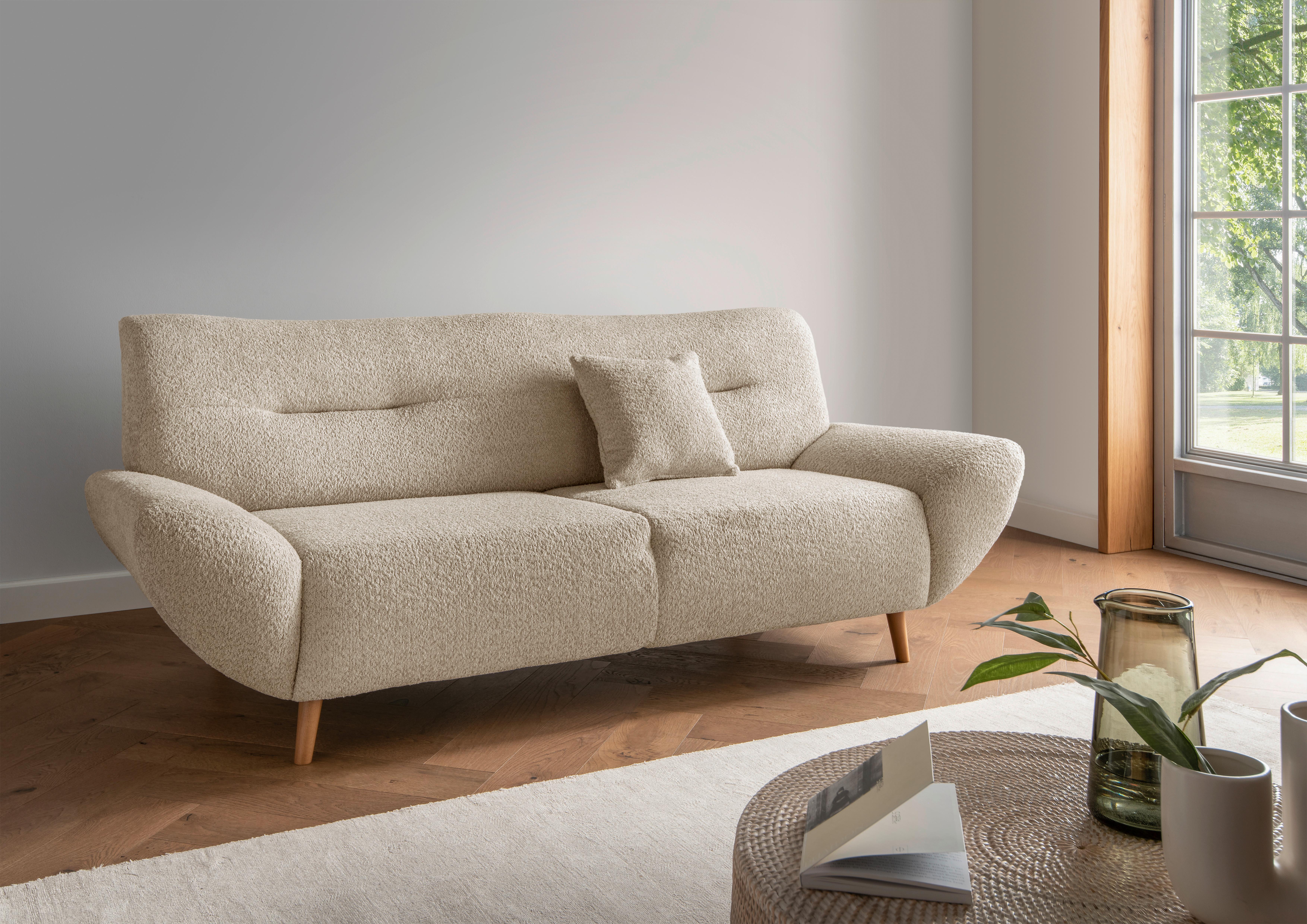 3-SITZER-SOFA Drago, Beige B: 205 cm - Wildeiche/Beige, KONVENTIONELL, Textil (205/81/90cm) - MID.YOU