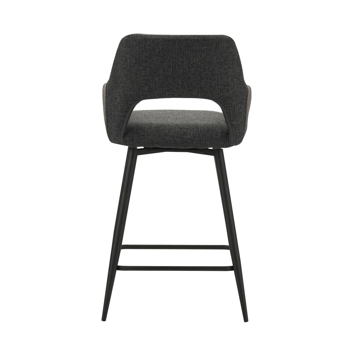 Barhocker-set Amiens Schwarz, B: 51,5 Cm - Schwarz, MODERN, Textil/Metall (51,5/97/54cm) - MID.YOU