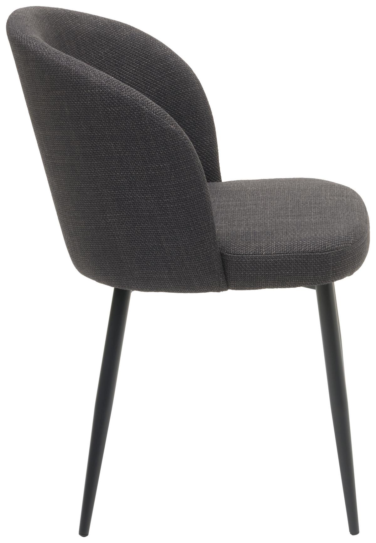 Vierfußstuhl Flo Webstoff Anthrazit, B: 49 Cm - Anthrazit/Schwarz, KONVENTIONELL, Textil/Metall (49/78/58cm) - MID.YOU