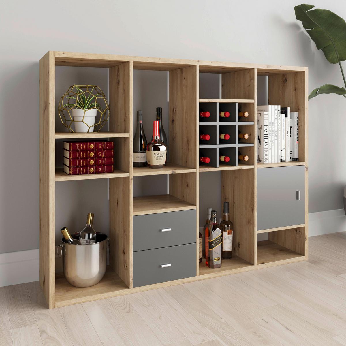 Container Fortuna - Grau, Basics, Holzwerkstoff (34/34/33,4cm) - MID.YOU