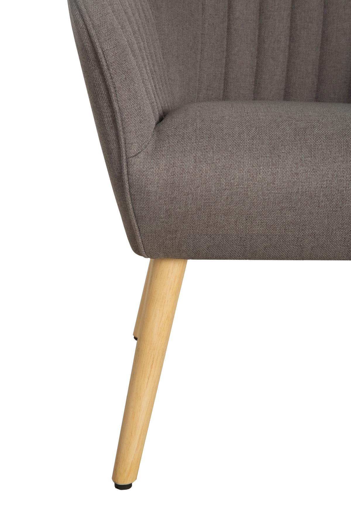 Armlehnstuhl Juno - Taupe/Naturfarben, MODERN, Holz/Textil (71/85.5/67cm) - P & B
