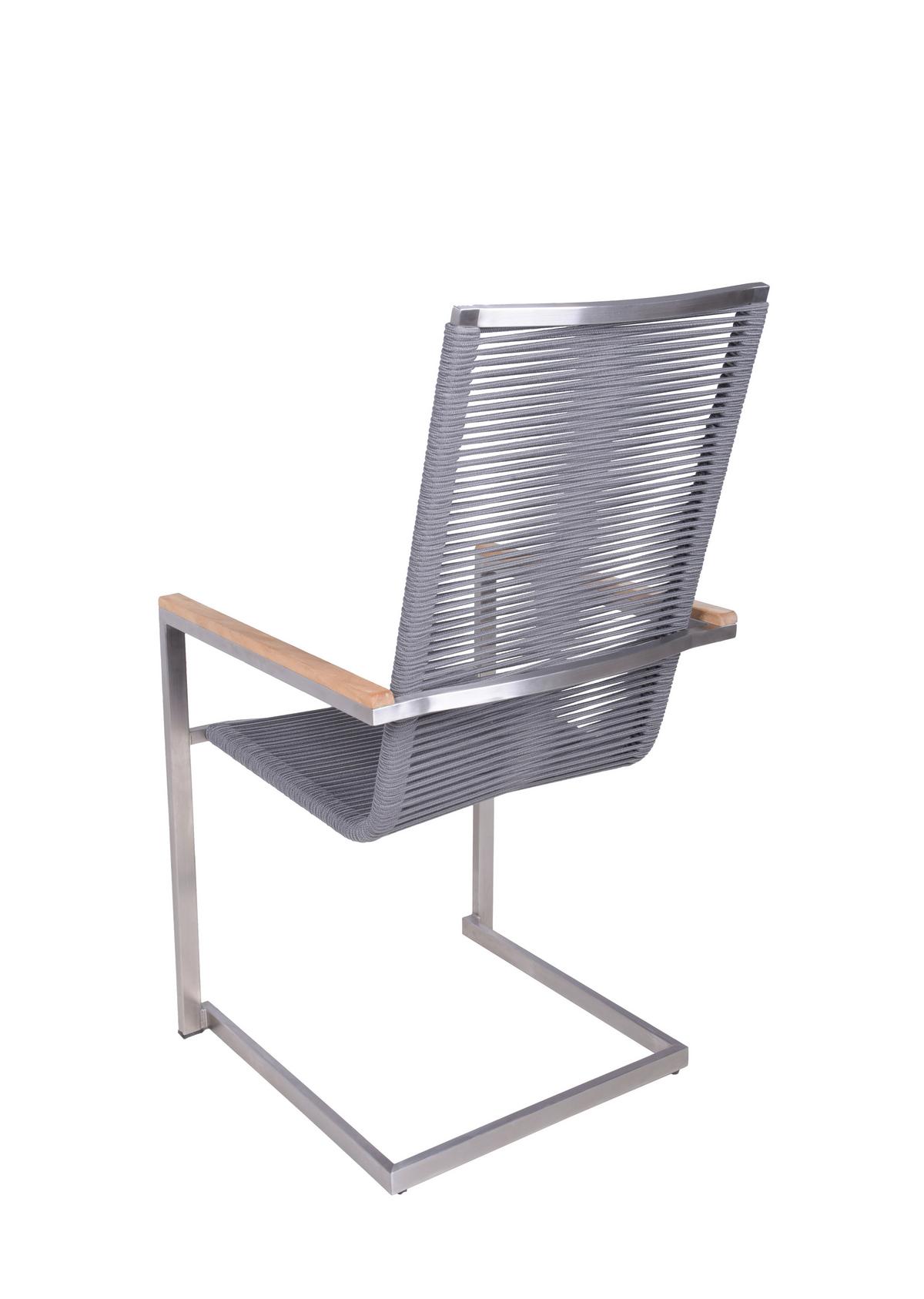 Gartenstuhl-Set Pavia - Anthrazit/Silberfarben, Basics, Holz/Kunststoff (61/108/56cm) - Gardenson