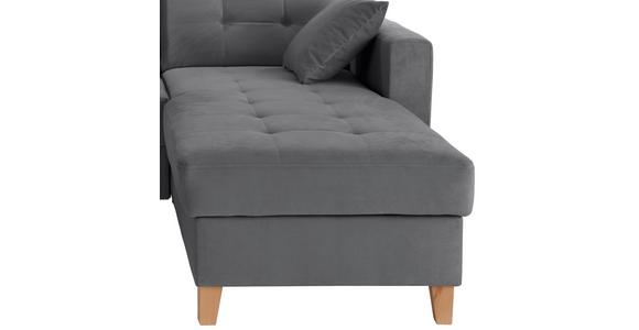 Ecksofa Bergen - Dunkelgrau/Naturfarben, Design, Textil (231/160cm) - Luca Bessoni