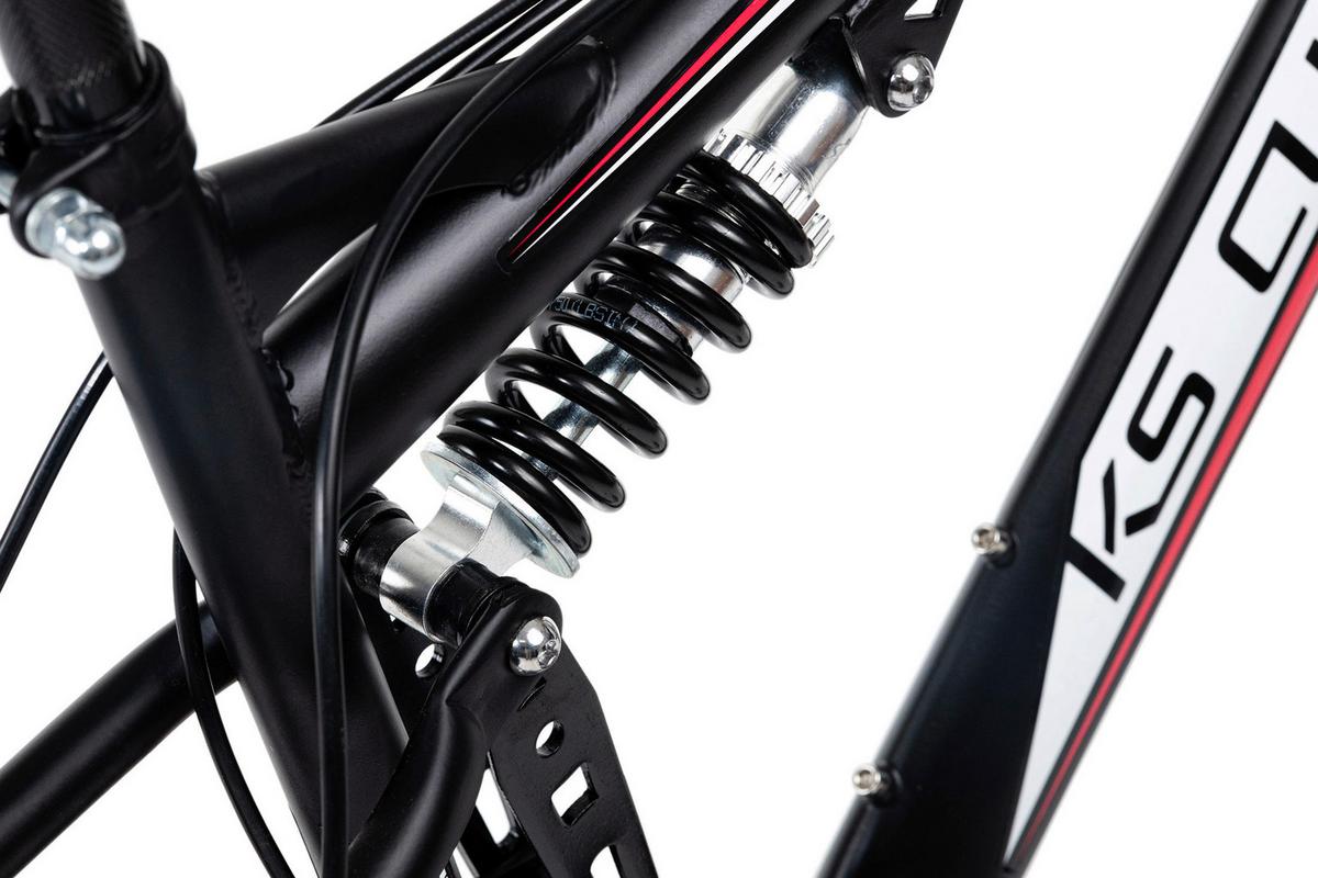 Mountainbike Fully 27,5 Zoll Scrawler 21 Gänge - Rot/Schwarz, Basics, Metall (139/80/21cm) - KS Cycling