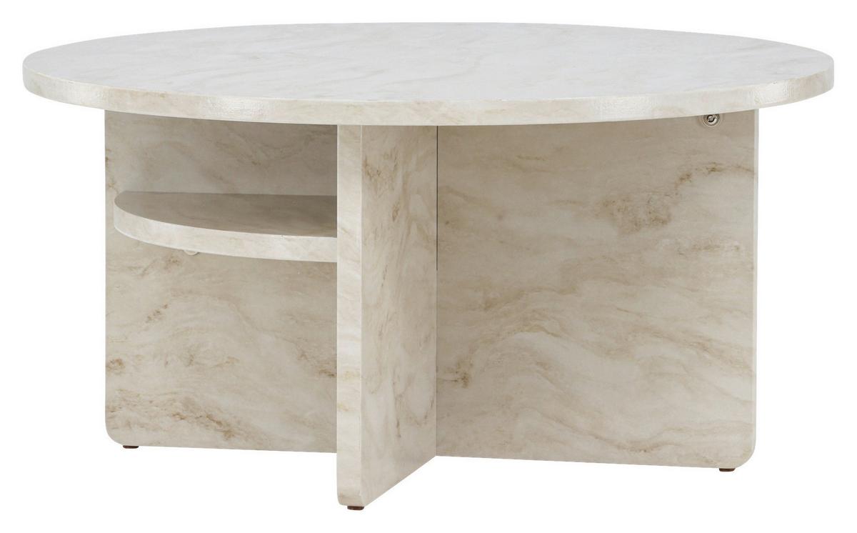 Couchtisch Ålesund - Beige, Design, Holzwerkstoff (85/85/42cm) - Livetastic