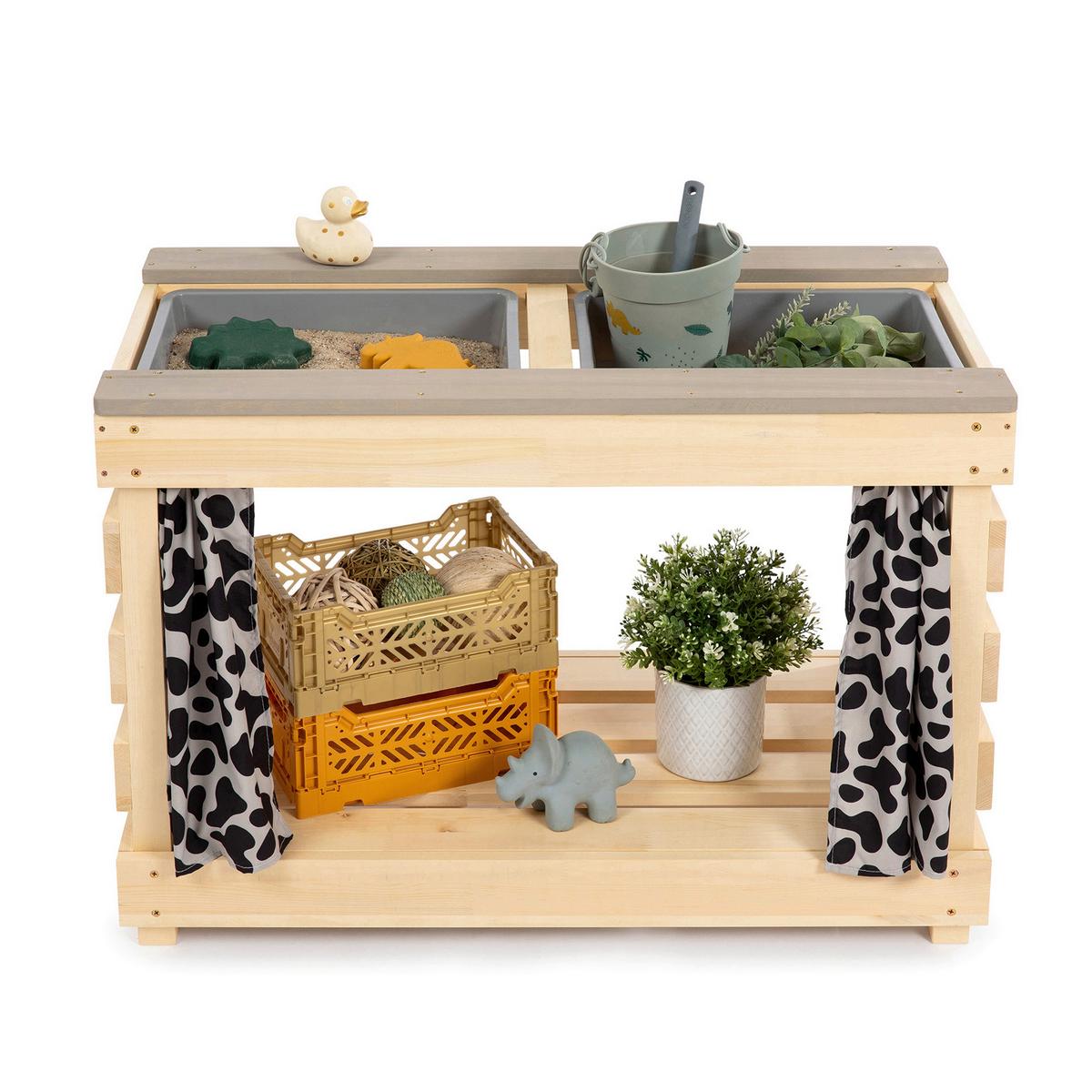 Sand- Und Wassertisch Muddy Buddy® - Birkefarben/Grau, Basics, Holz (80/40/55cm) - MUDDY BUDDY
