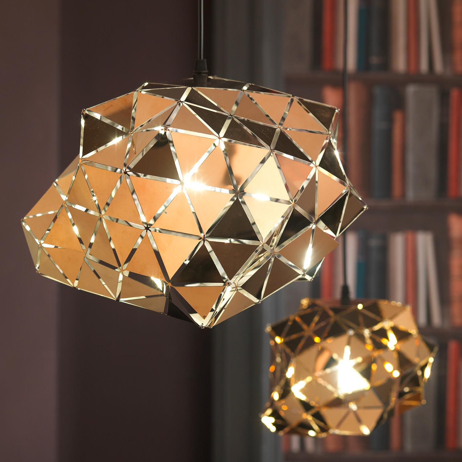 Pendelleuchte Goldfarben L: 35 Cm 22w - Goldfarben, Design, Metall (35/35/128cm)