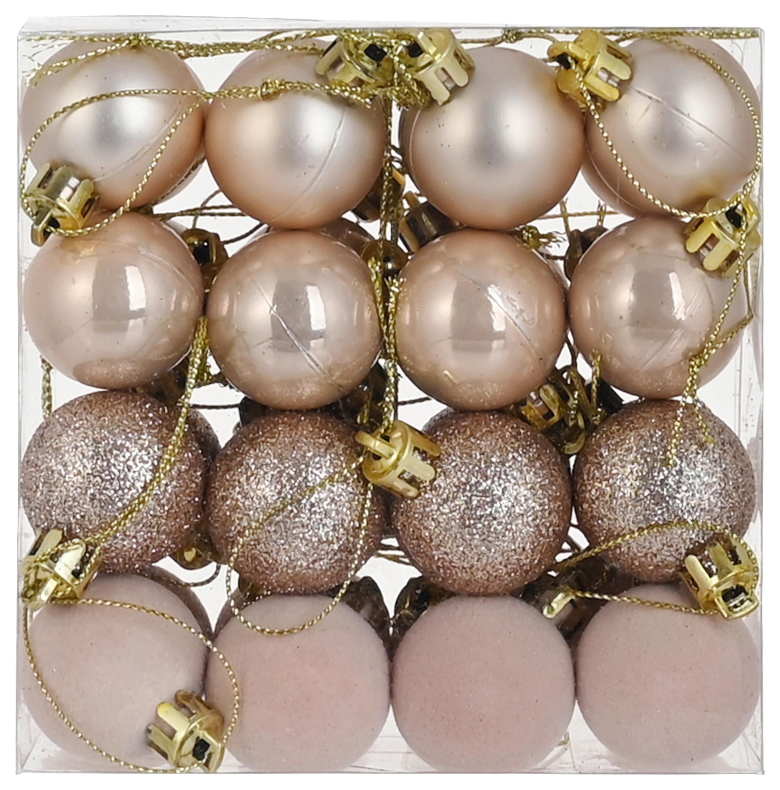 Vianočná guľa 32 ks - šampanská, Konventionell, plast (3cm) - Mömax