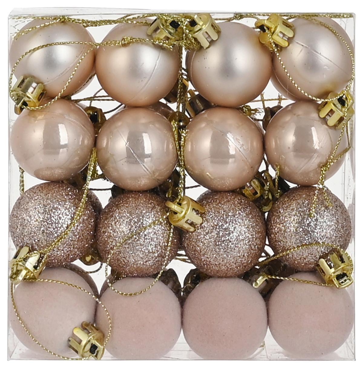 Vianočná guľa 32 ks - šampanská, Konventionell, plast (3cm) - Mömax