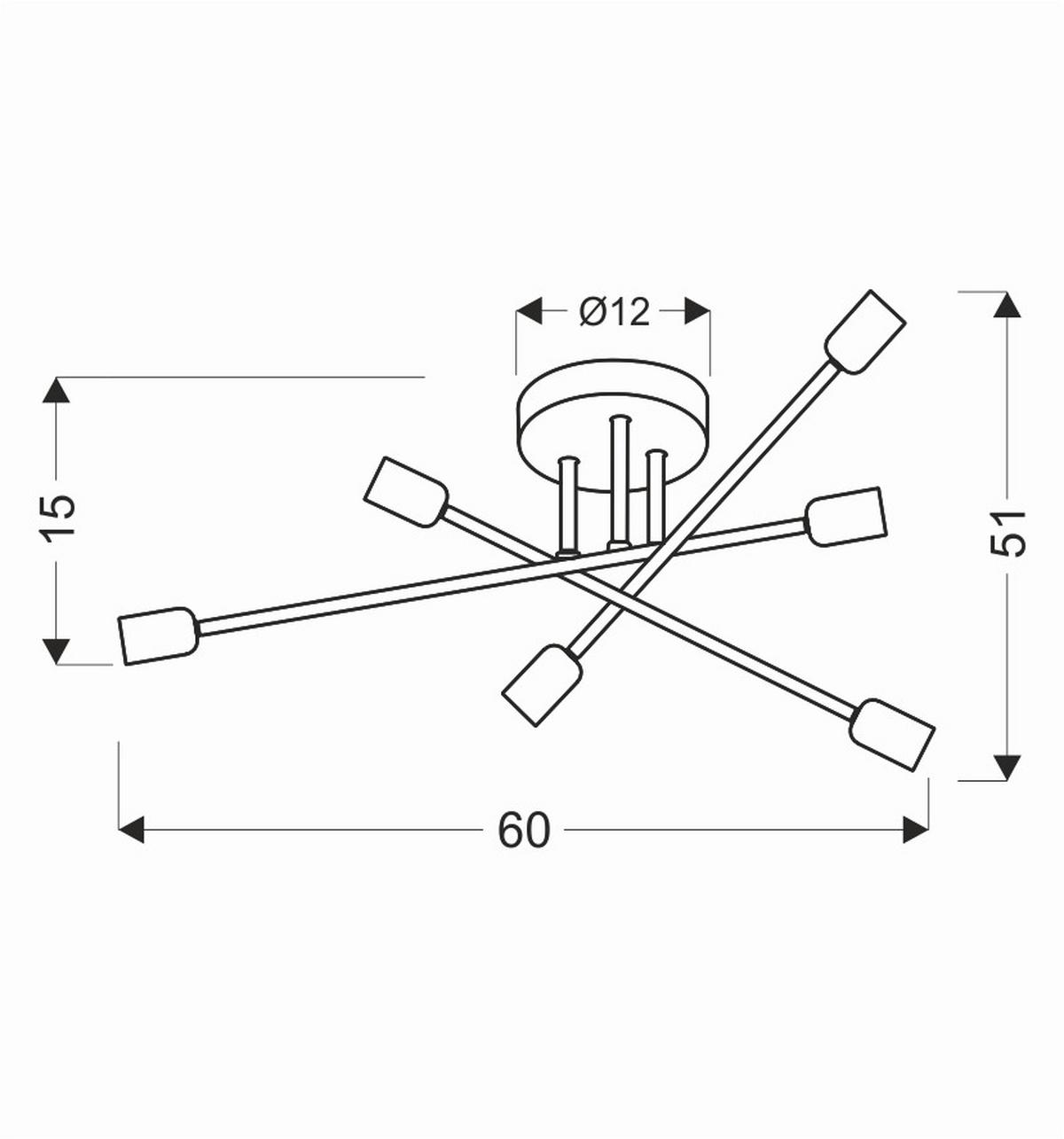 Hängeleuchte 36-01245 - Schwarz, Design, Metall (60/51/15cm)