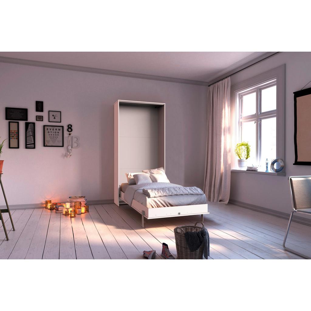 Schrankbett Mit Lattenrost 90x200 Juist, Weiß