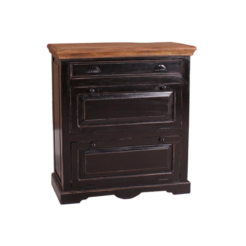SCHUHSCHRANK Honig/Schwarz B: 85cm