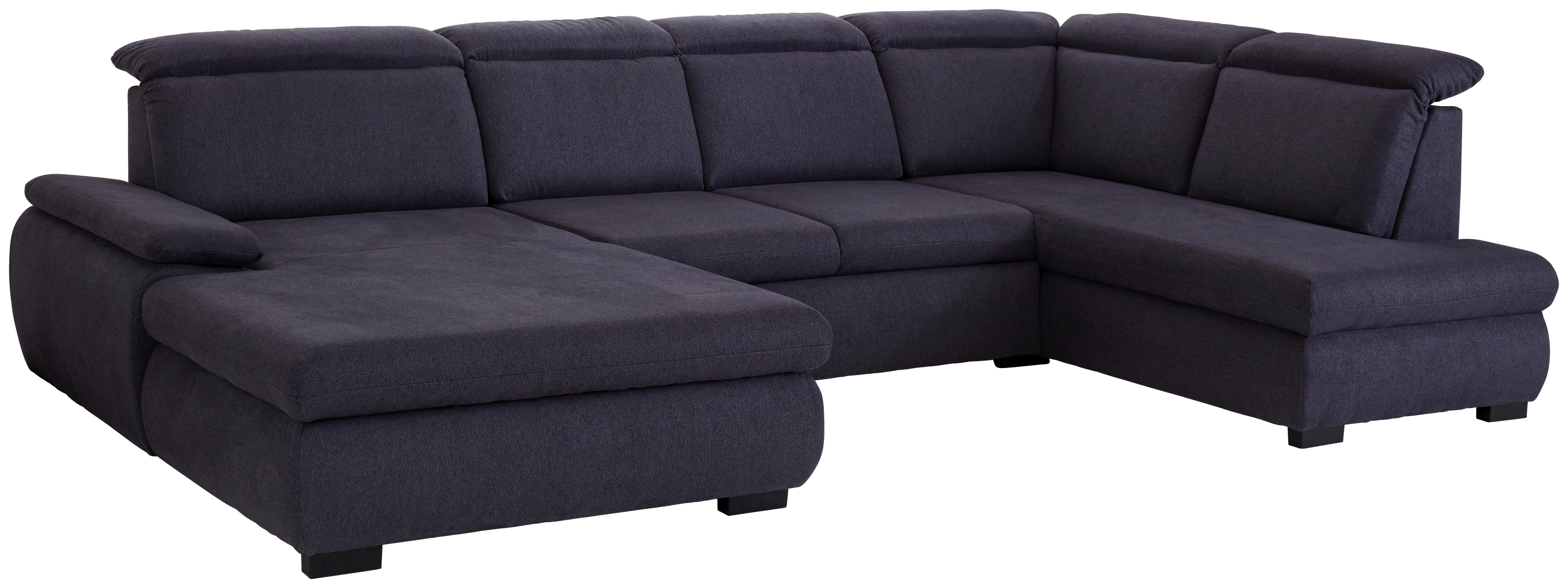 Wohnlandschaft in U-Form Metro ca. 172x335x184 cm - Anthrazit/Schwarz, KONVENTIONELL, Holz/Textil (172/335/184cm) - Ombra