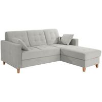 Ecksofa Bergen - Hellgrau/Naturfarben, Design, Textil (231/160cm) - Luca Bessoni